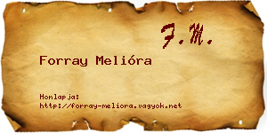 Forray Melióra névjegykártya