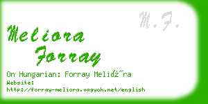 meliora forray business card